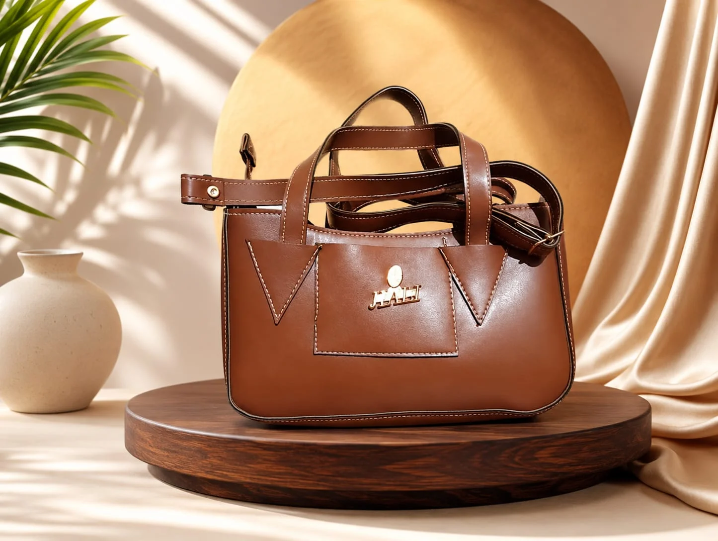 leather hand bag
